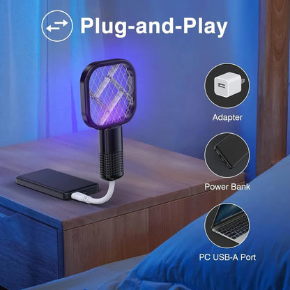 Powerful Electric Mosquito Killer Racket – USB Rechargeable Fly Swatter with Built-in UV Light