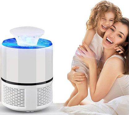 USB Powered Electric Mosquito Trap with Suction Fan | 360° UV LED Light Bug Zapper & Fly Killer | Eco-Friendly Chemical-Free Insect Repellent Lamp (Random Color)