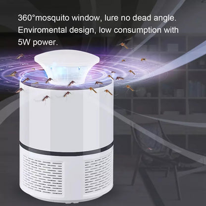 USB Powered Electric Mosquito Trap with Suction Fan | 360° UV LED Light Bug Zapper & Fly Killer | Eco-Friendly Chemical-Free Insect Repellent Lamp (Random Color)